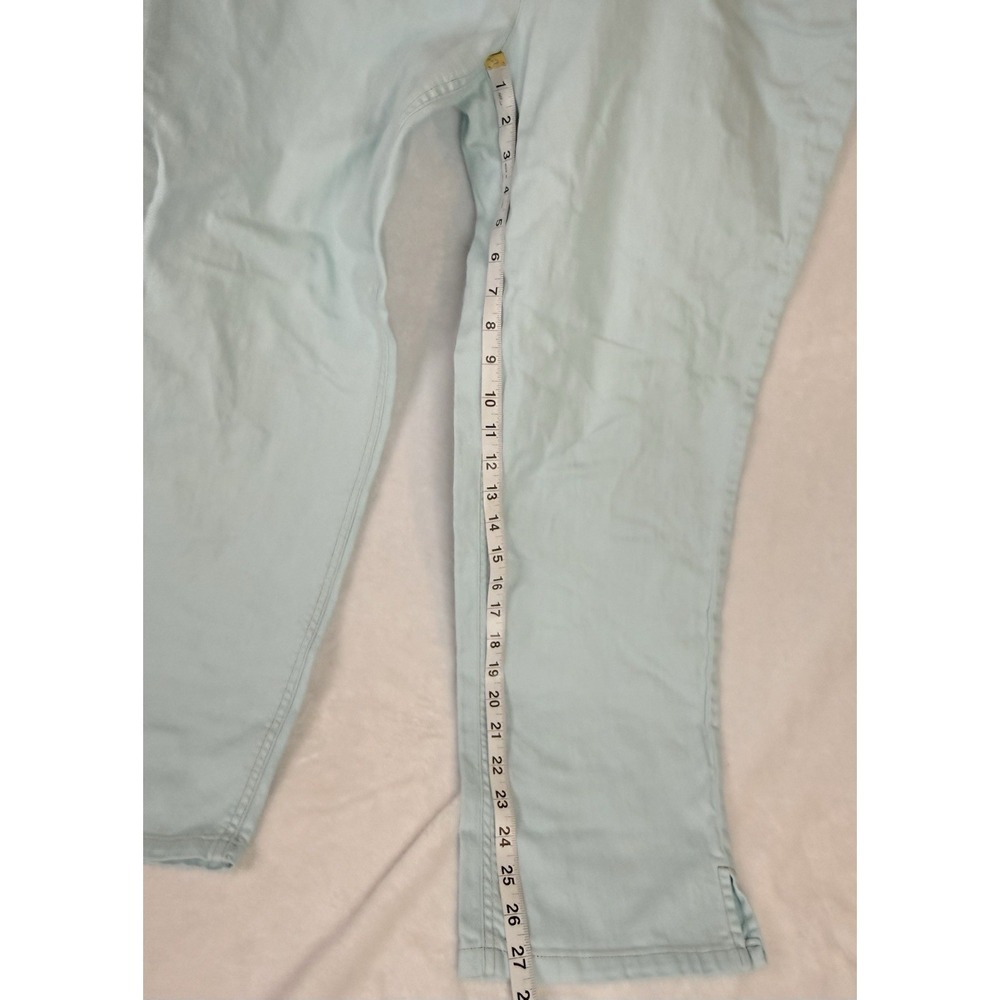 Talbots Mint Green Capri Pants Sz 16 Stretch Cotton Ankle Casual Career - Picture 3 of 8